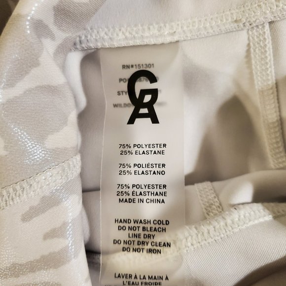 GOOD AMERICAN | Icy Snow Leopard Foil Crop Athletic Yoga Leggings (Size S / 2) - Picture 7 of 8